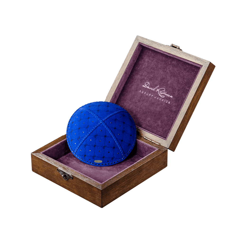 Kippah "Newborn" made of suede with Swarovski crystals. King David Collection