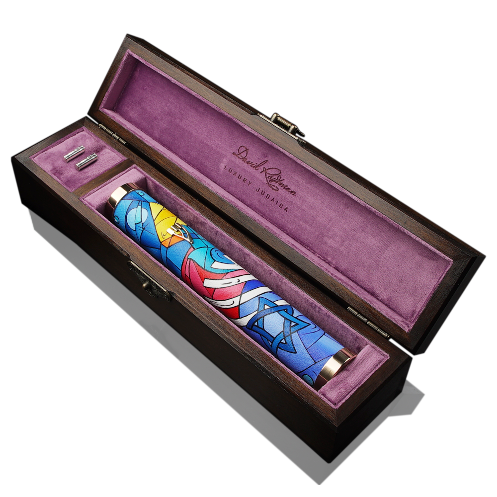 Gift set of mezuzah case and cufflinks