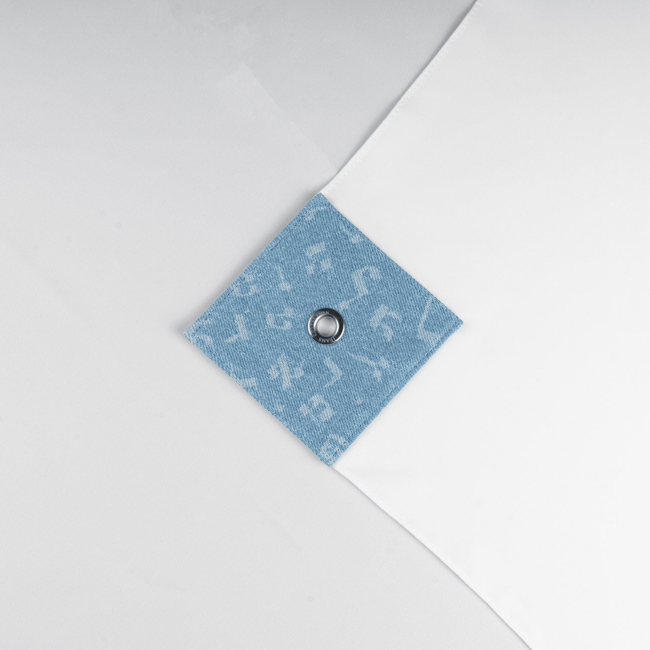 Tallit "Letters of the Hebrew alphabet" made of wool with denim