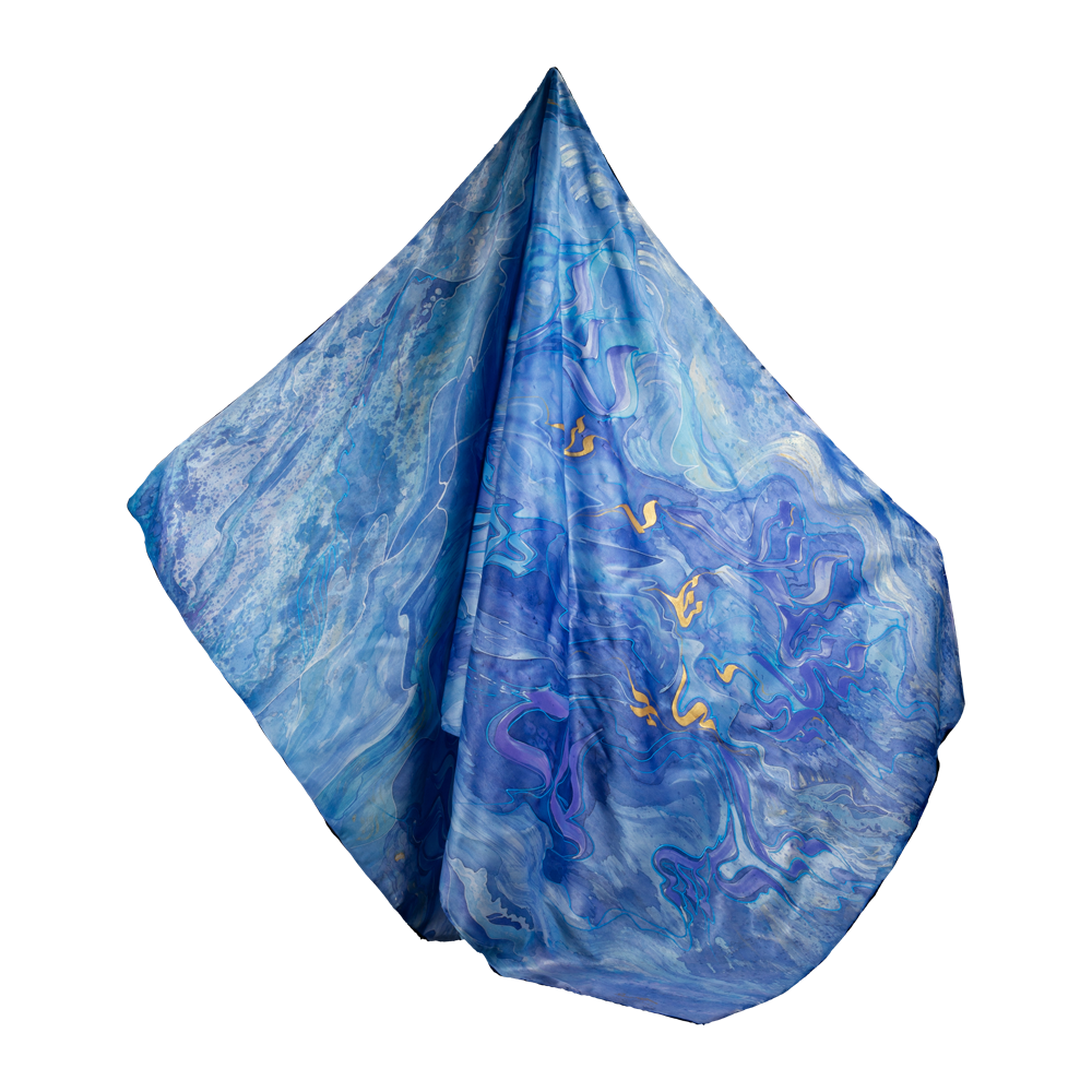 Silk handkerchief with art