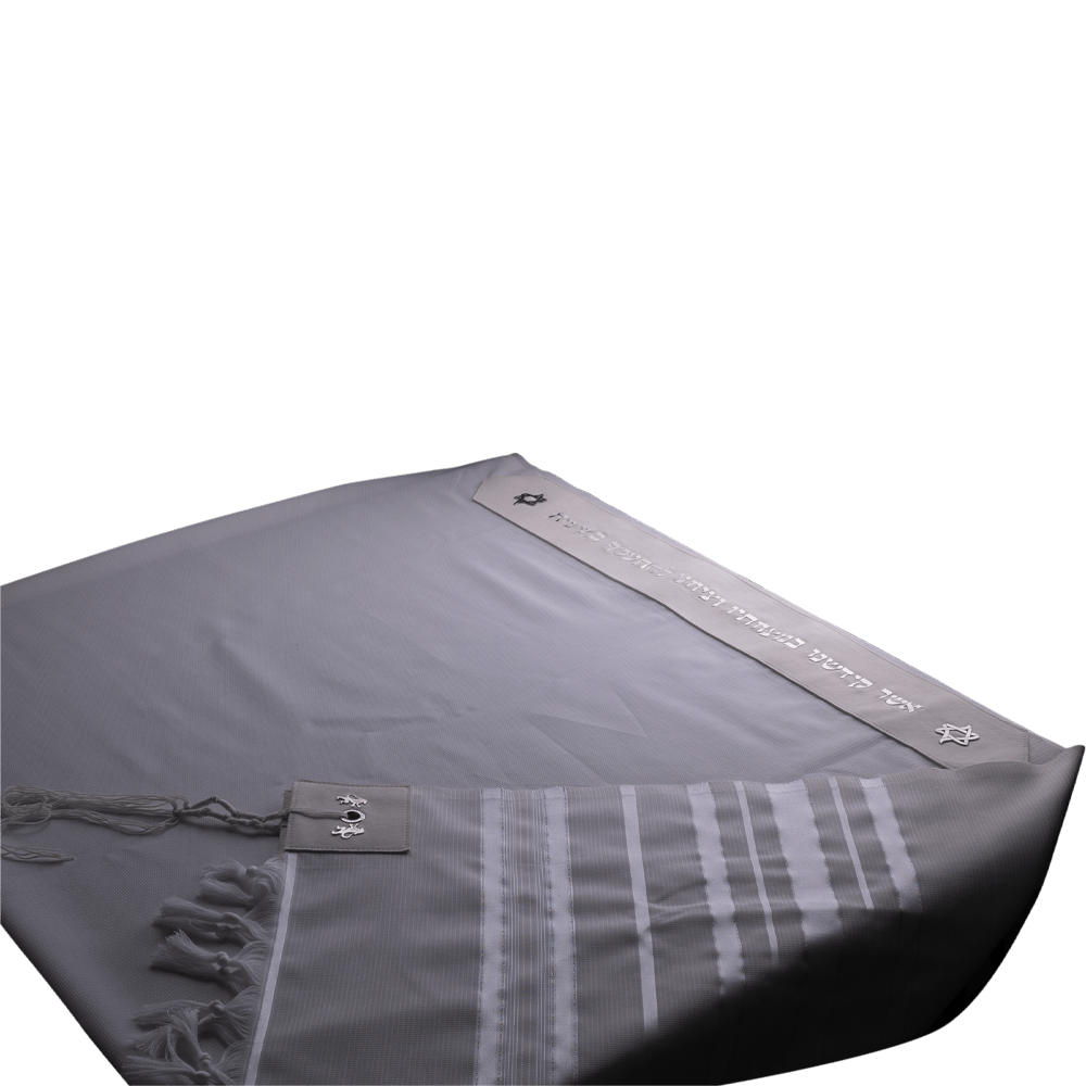 Tallit "Star of David" made of wool with velour and silver