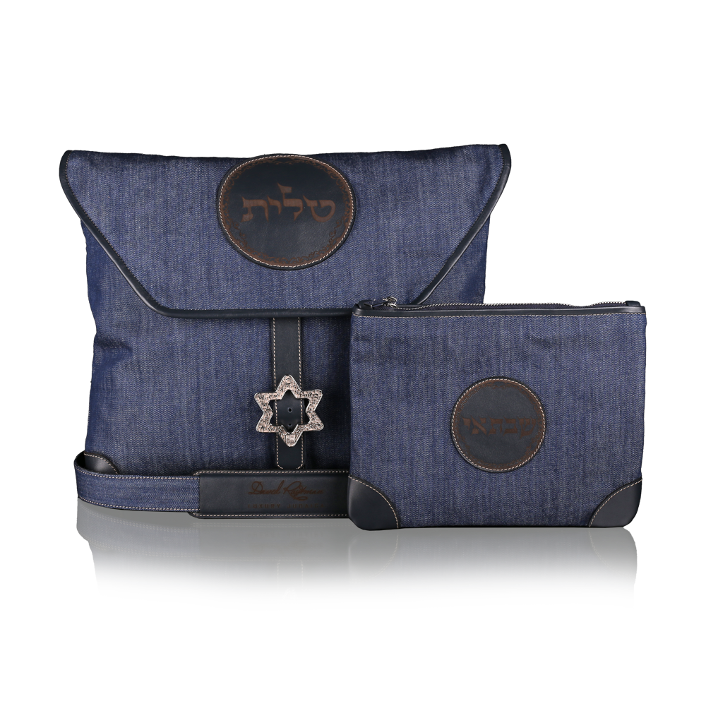Set "Tzfat" for Tallit and Tefillin made of denim