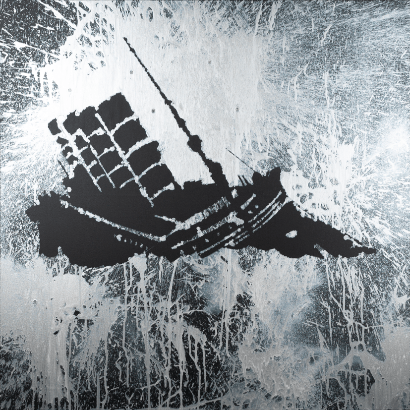 "Altalena Affair" acrylic on black canvas