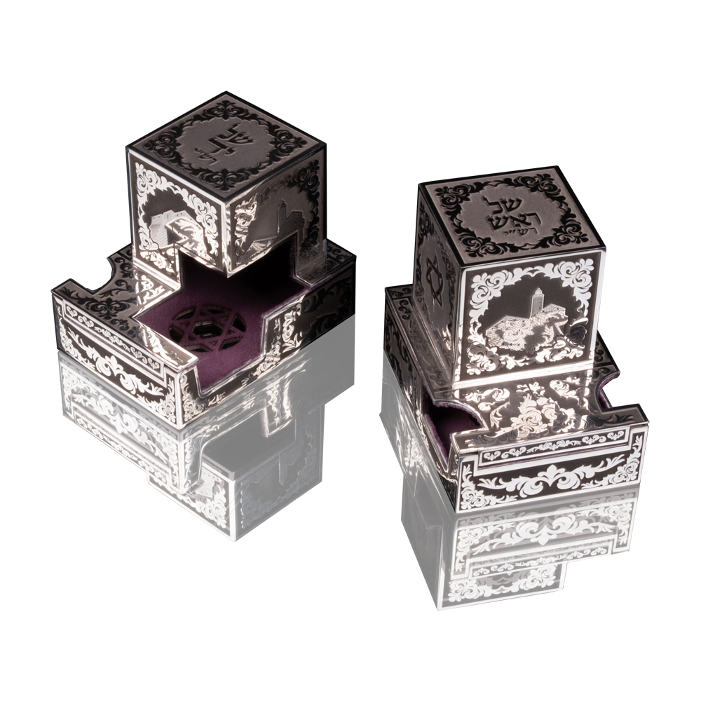 Tefillin box "King David" with crest made of silver