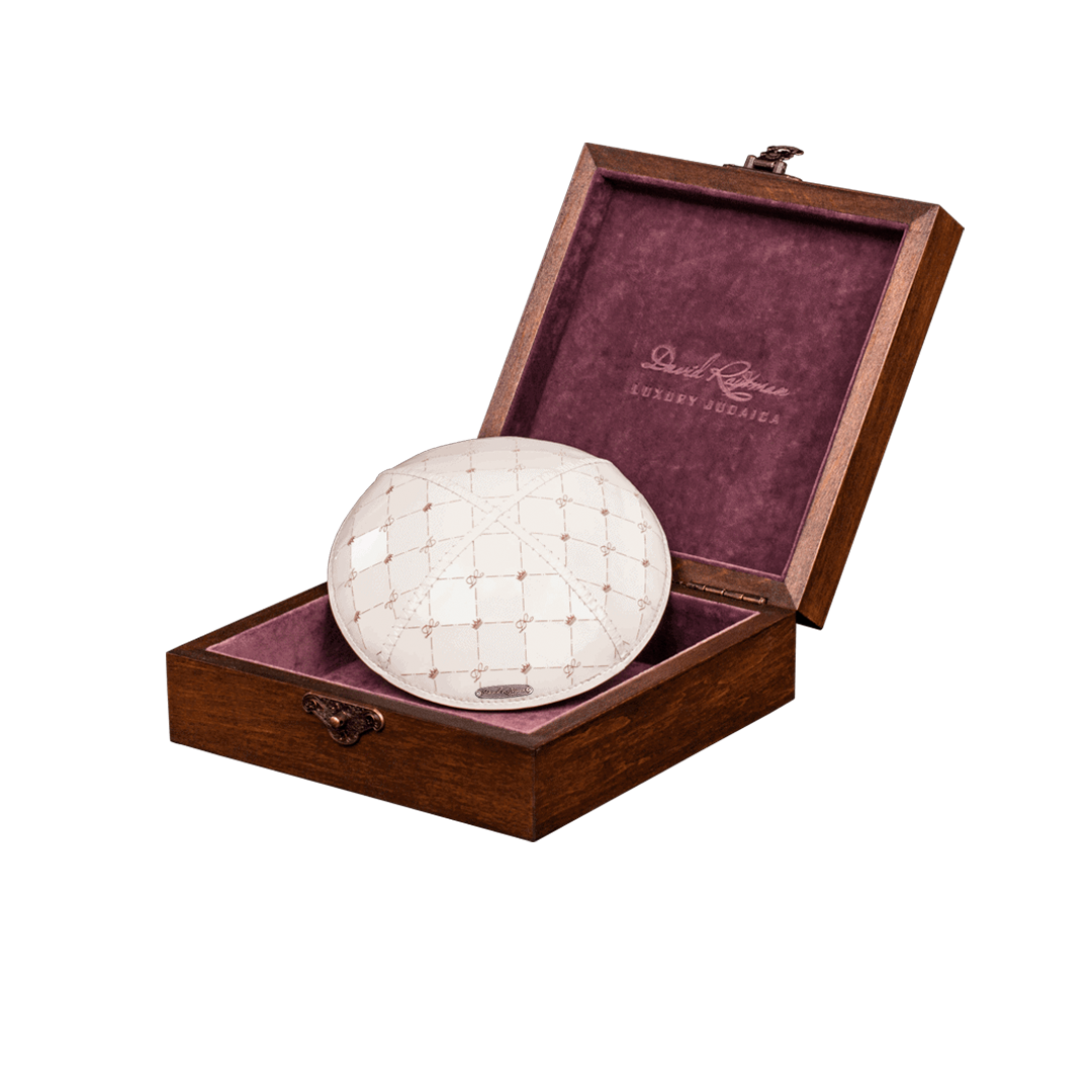 Kippah "Classic" with Swarovski crystals for wedding. King David Collection