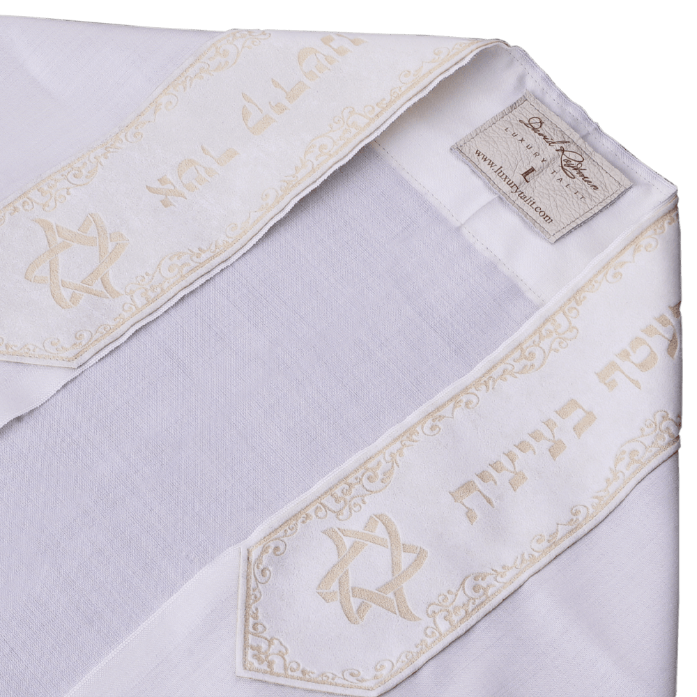 Tallit "Joshua" made of wool with velour
