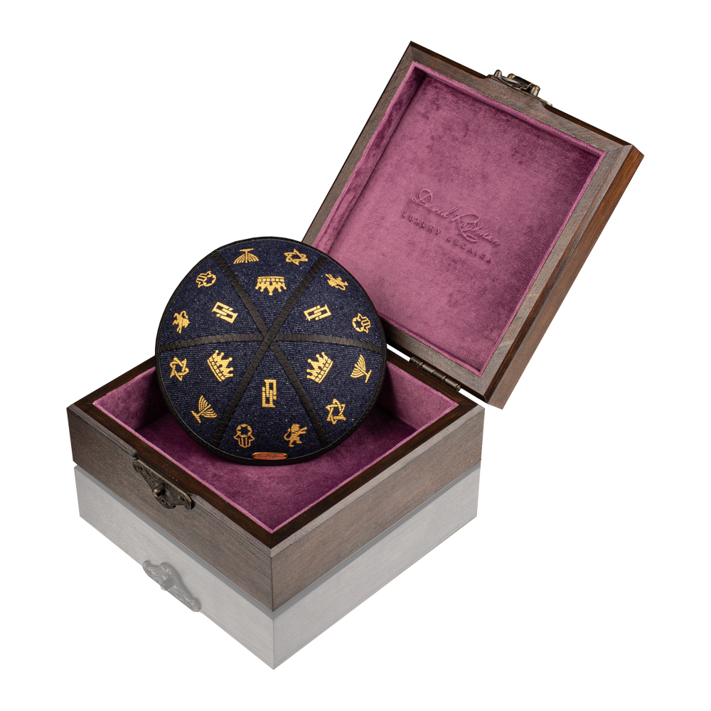 Kippah "Modern" made of denim with pattern