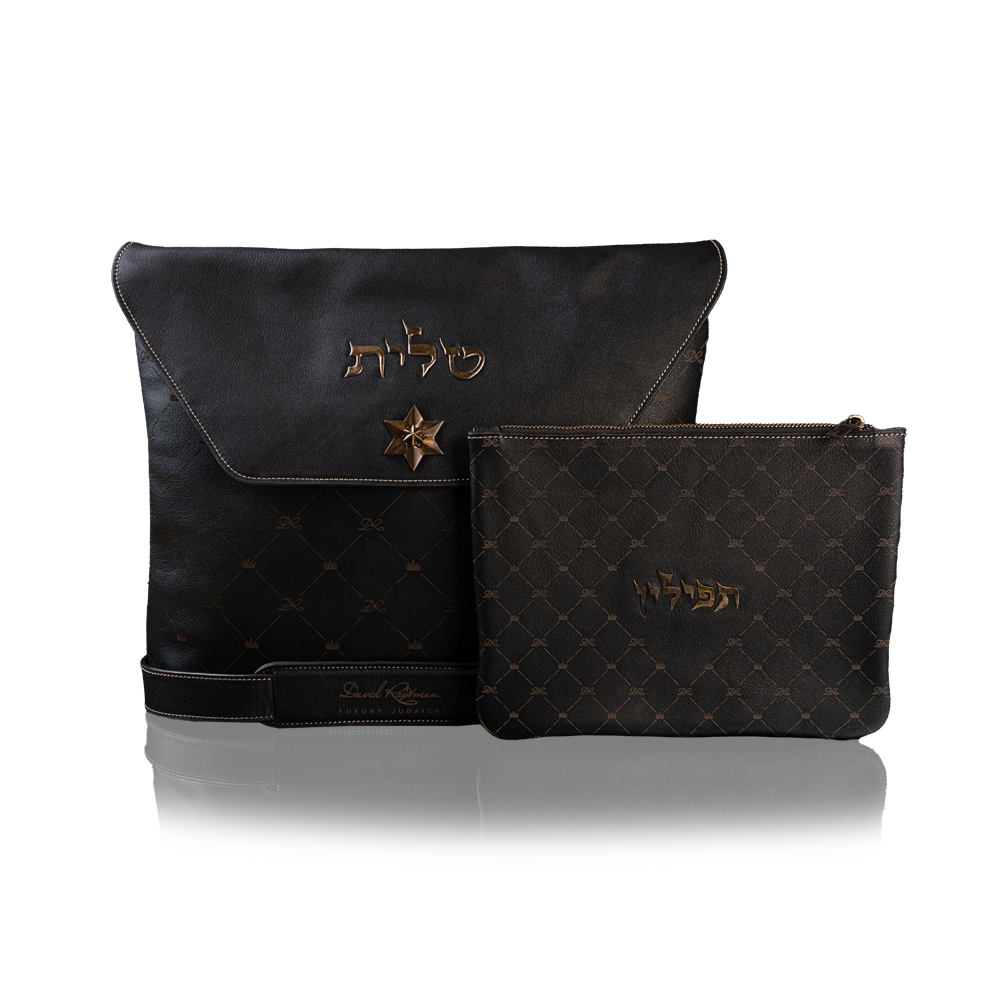 Set "Tzfat" for Tallit and Tefillin made of leather