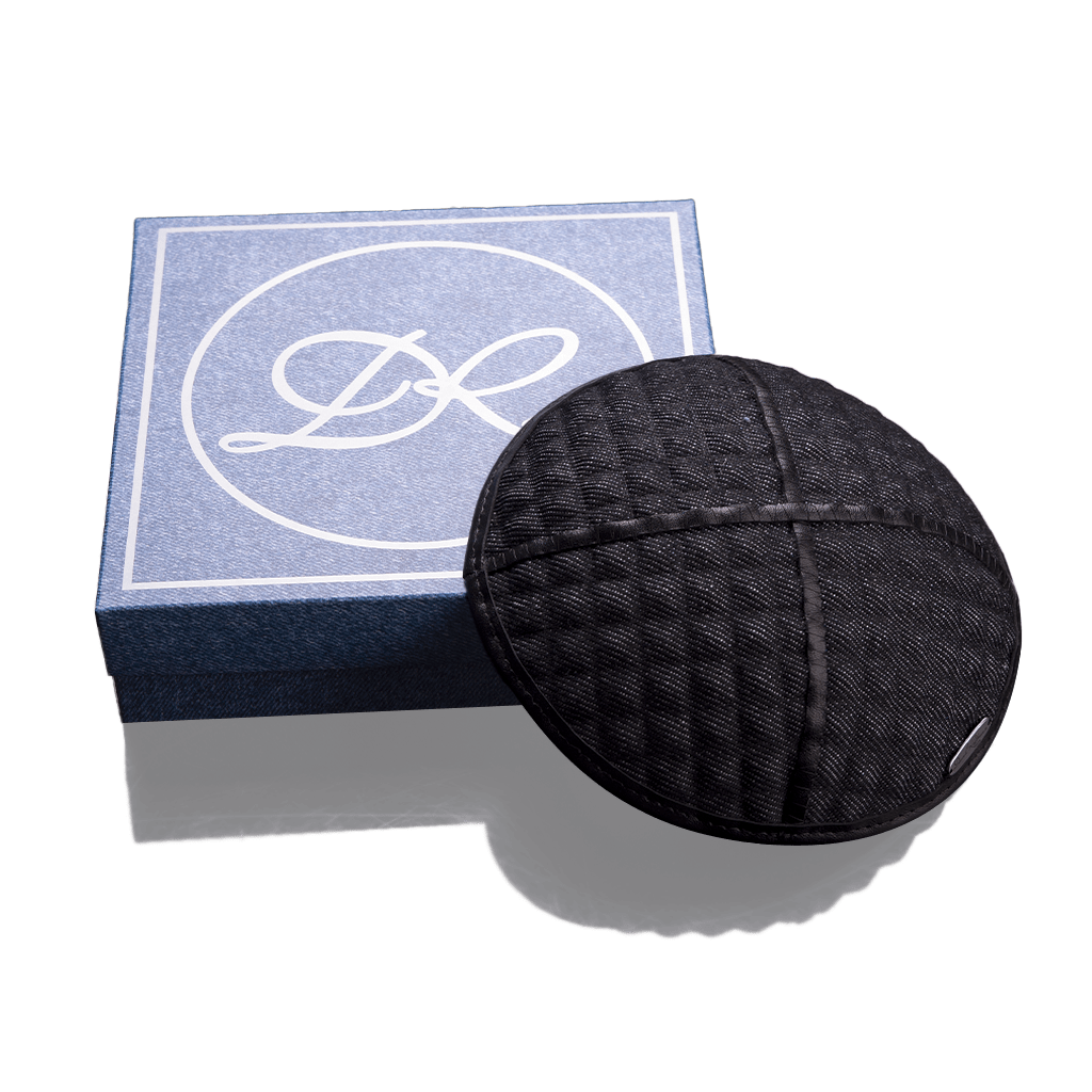 Kippah "Classic" made of denim with squares