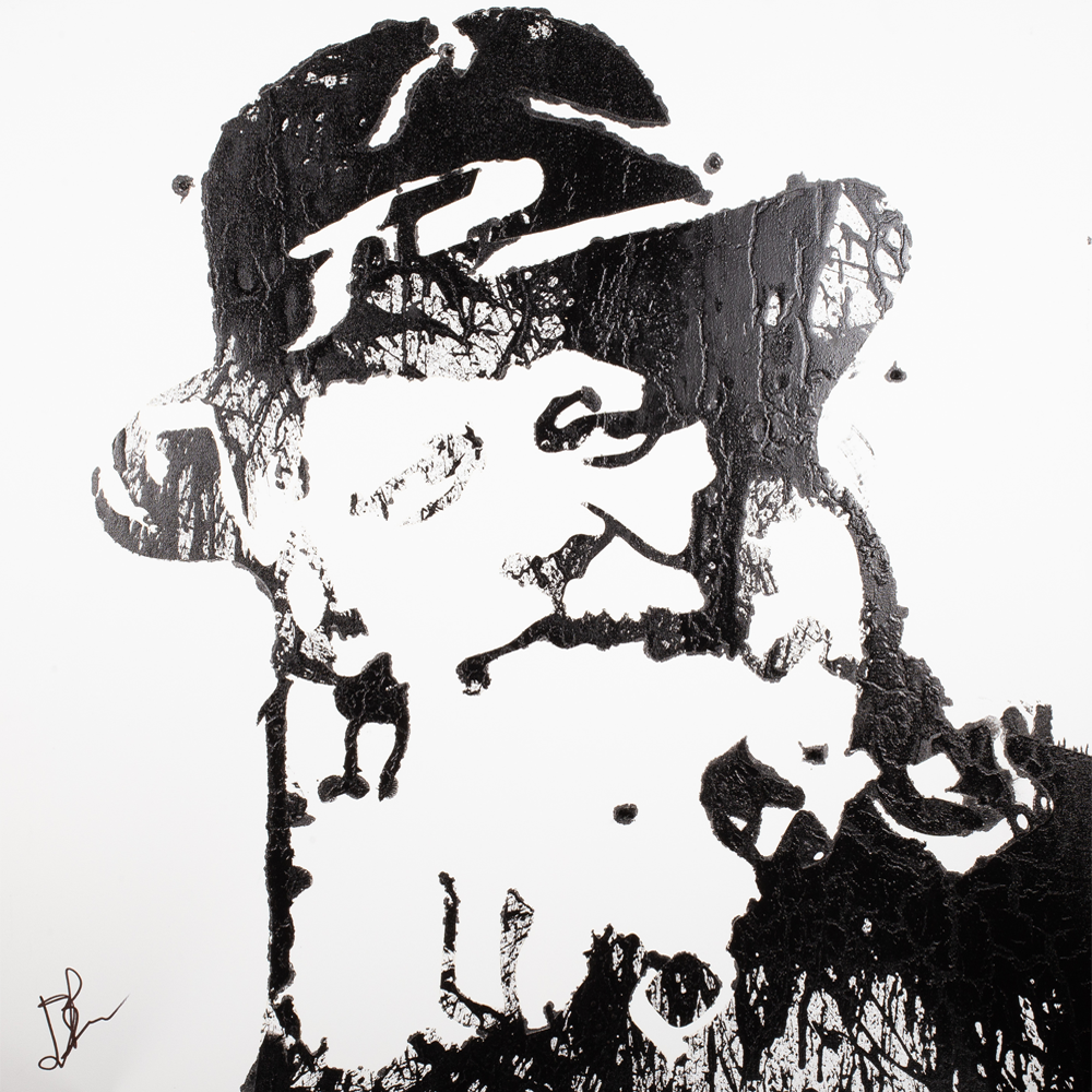 "Rebbe" acrylic on white canvas