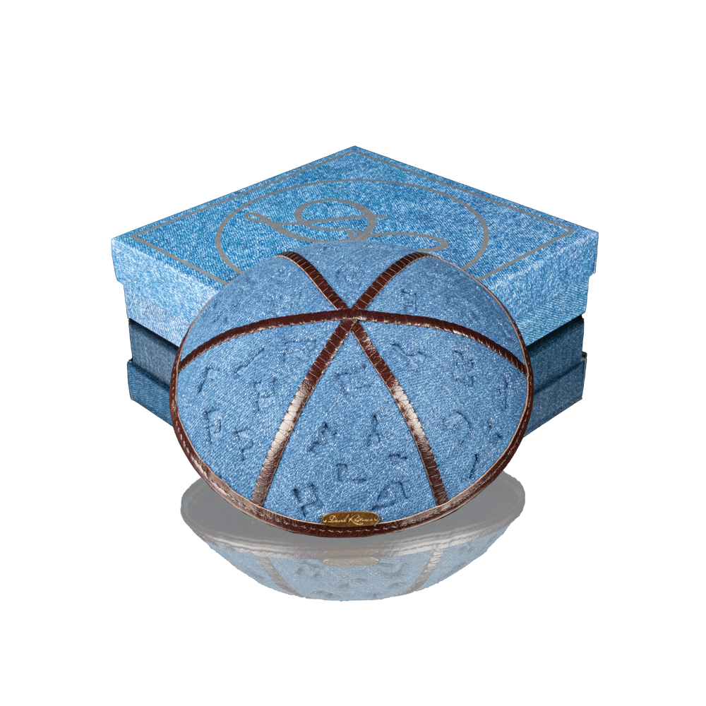 Kippah "Modern" made of embossed denim
