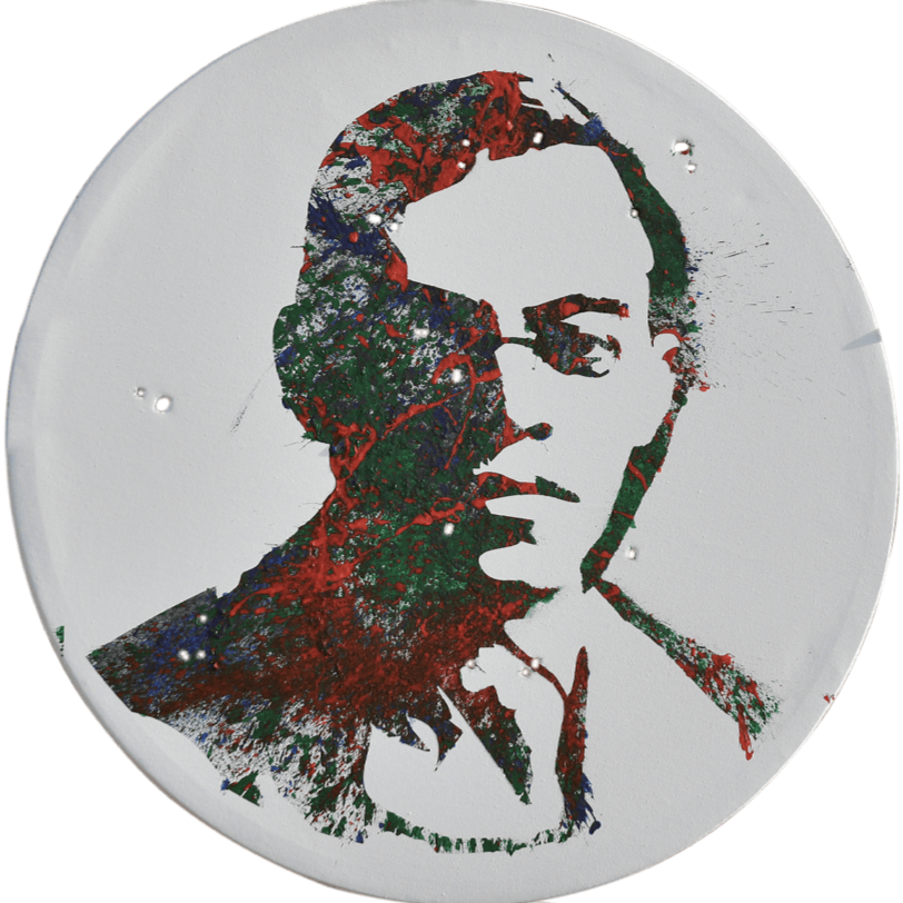 "Vladimir Ze`ev Jabotinsky" acrylic on white canvas