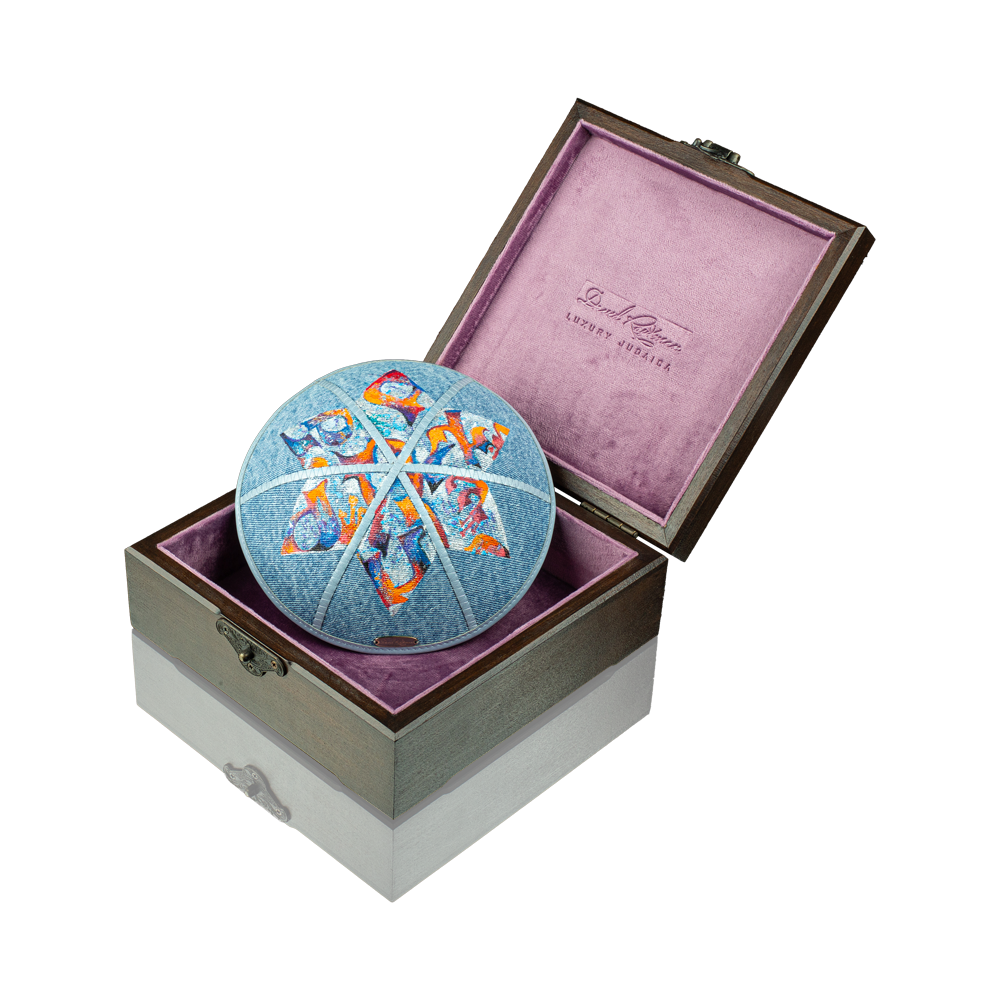 Kippah "770" made of denim with art "Star of David"