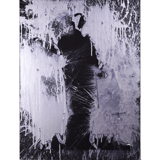"Duke de Richelieu" acrylic on black canvas