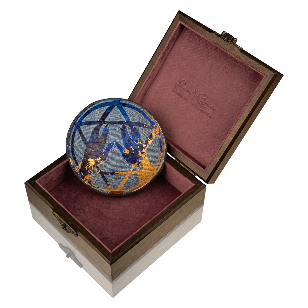 Kippah "Modern"made of denim with art "Kohen"