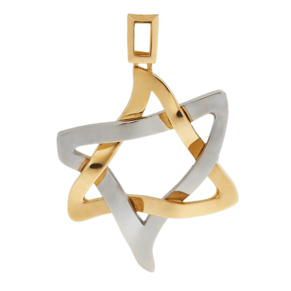 Pendant "Ice and Fire" made of yellow and white gold