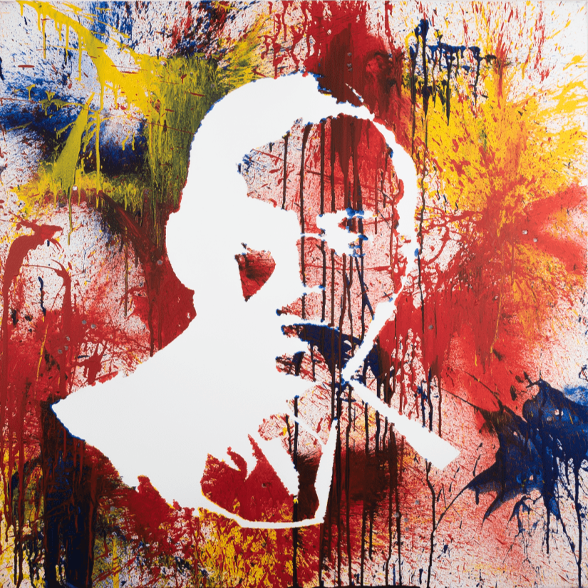 "Vladimir Ze`ev Jabotinsky" acrylic on white canvas