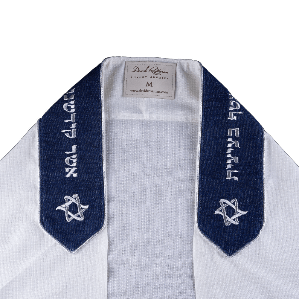 Tallit "Star of David" made of wool with denim