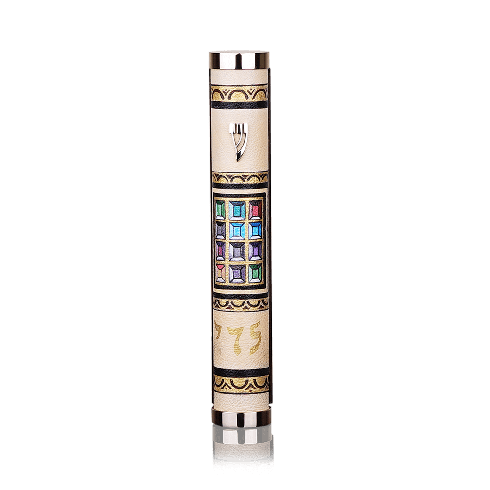 Case for mezuzah "Jerusalem" with art "12 stones"