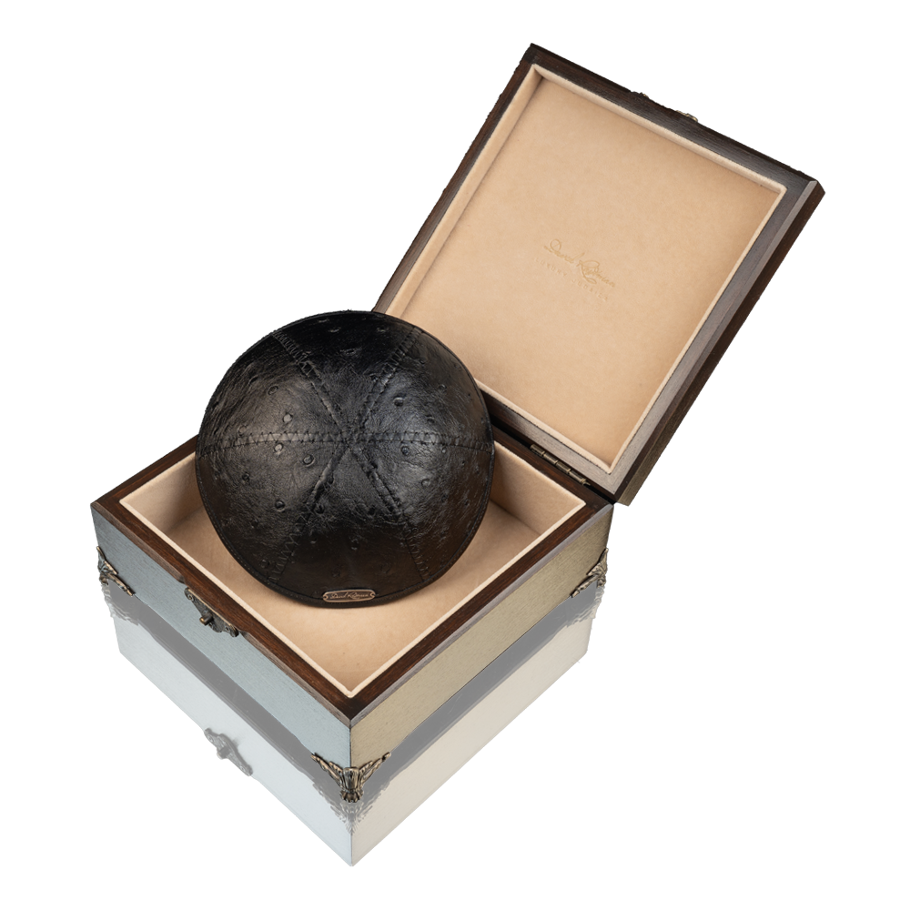Kippah "770" made of ostrich
