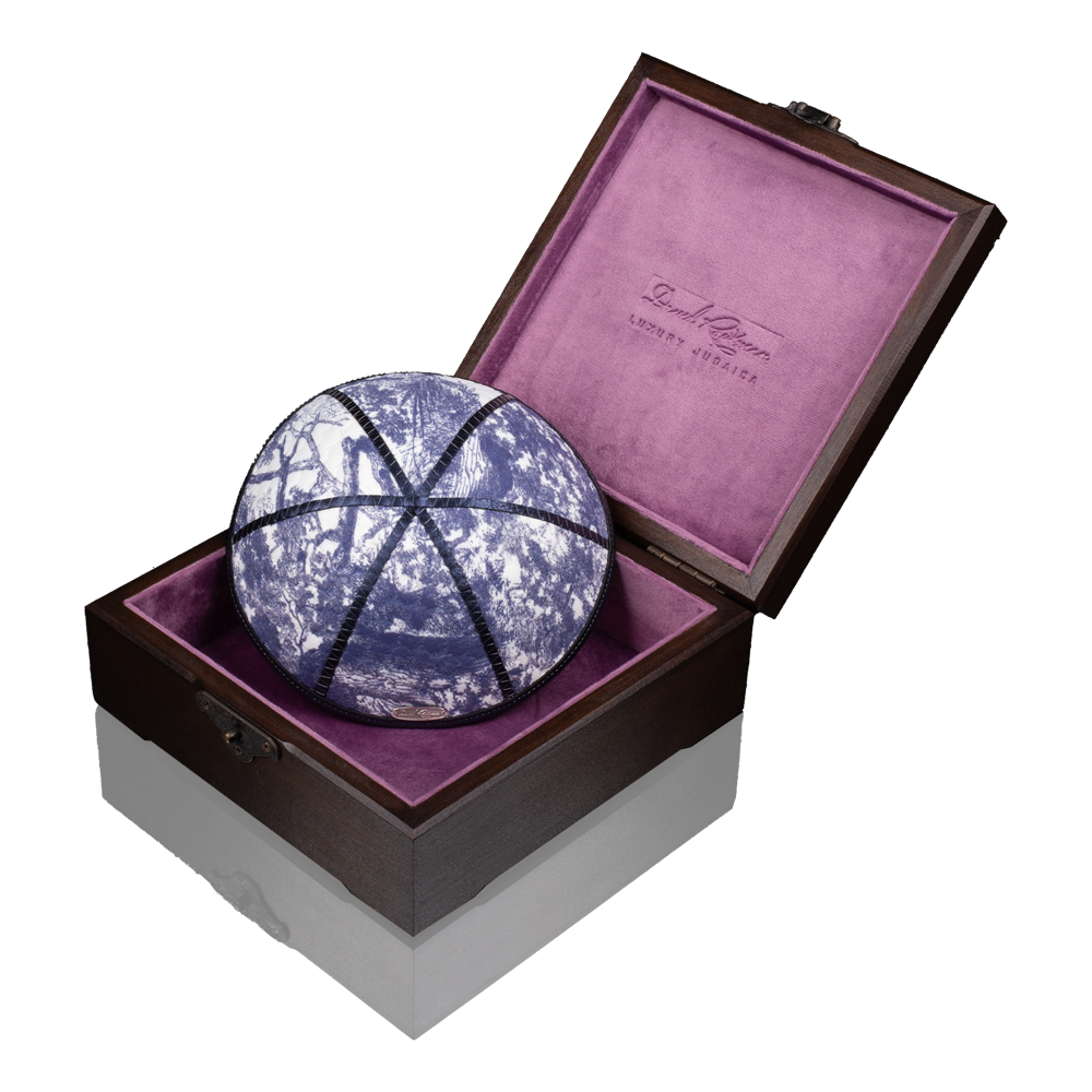 Kippah "770" made of linen. "Summer Shadows"