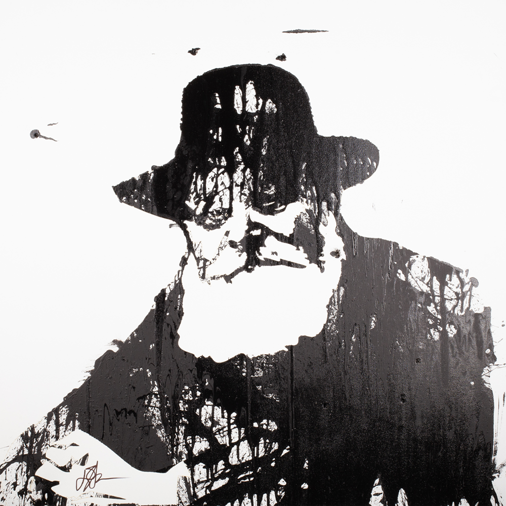 "Rebbe" acrylic on white canvas