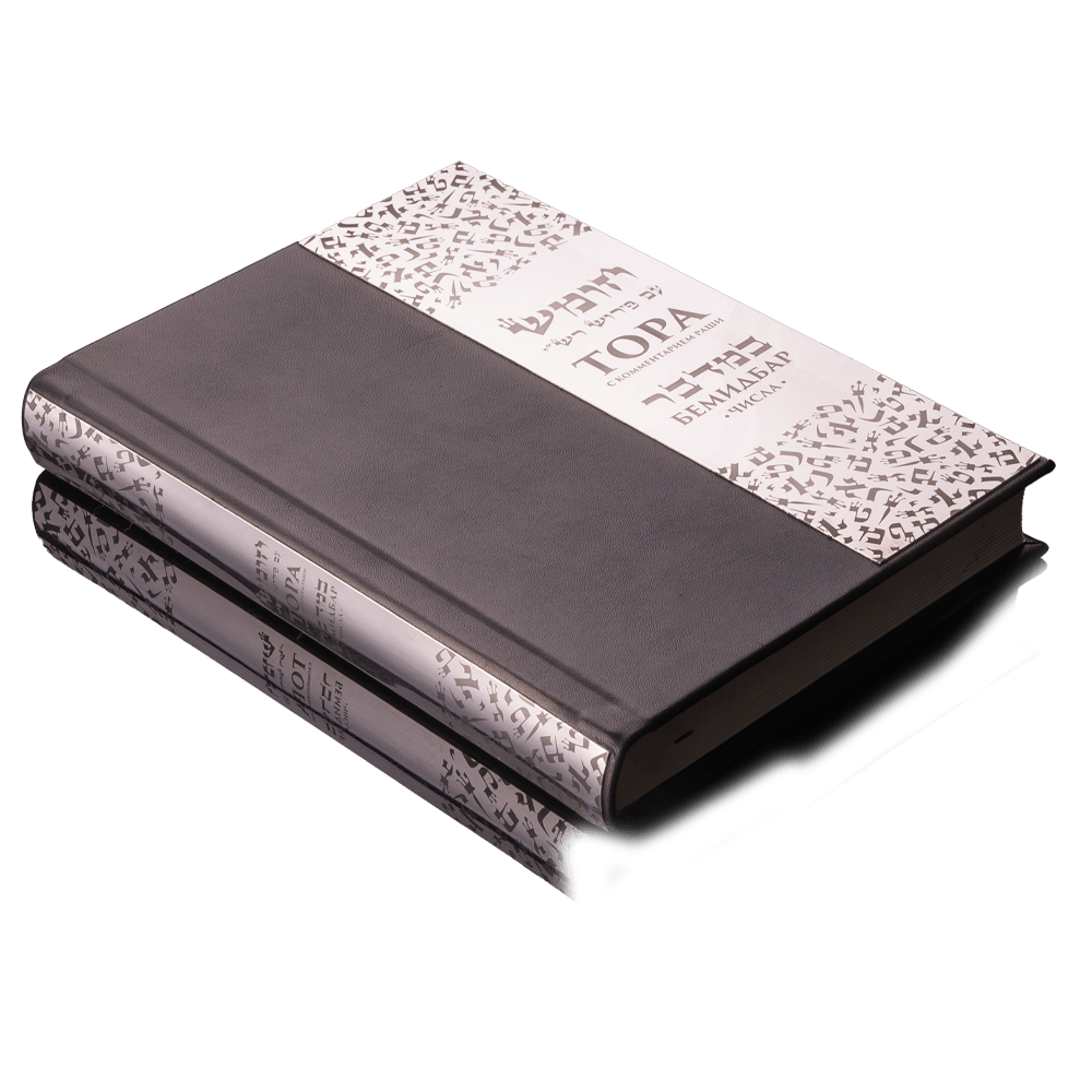 Torah Bamidbar with commentaries by Rashi and Russian translation made of leather with silver
