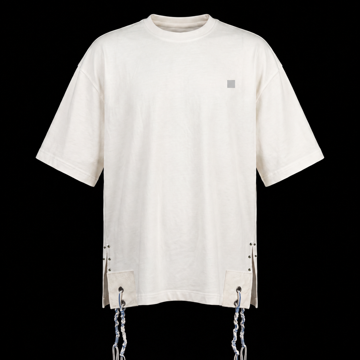 Cotton Tallit T-Shirt with blue threads