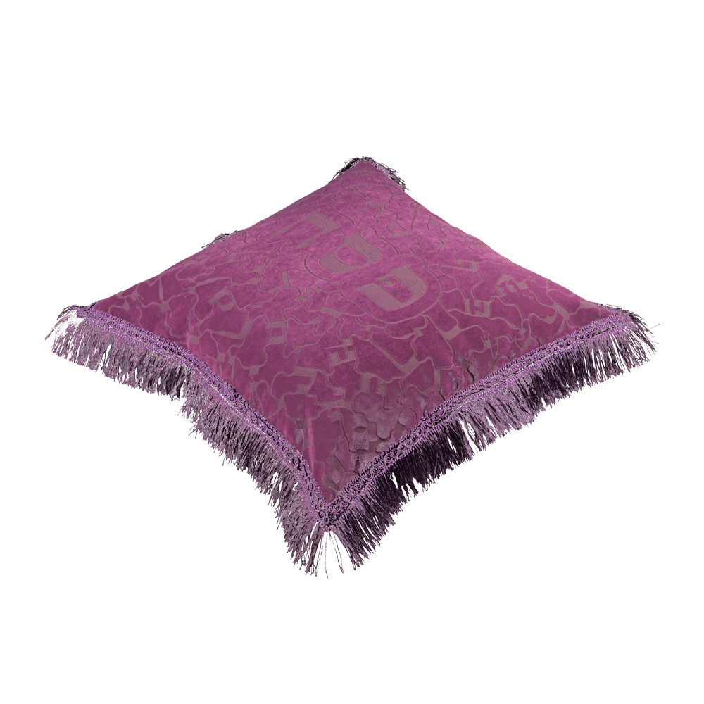 Pillow for Pesach with engraving "Letters of the Hebrew alphabet" made of velour
