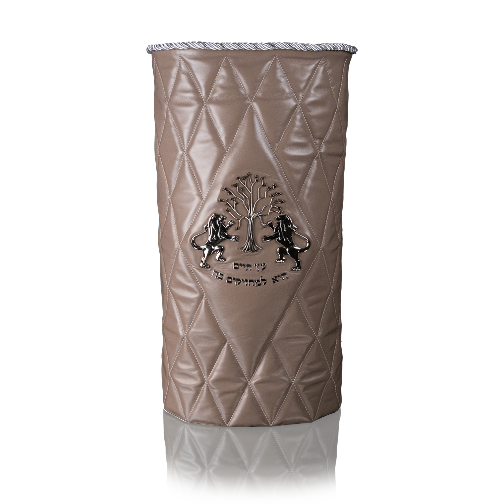 Shirt for Torah with silver decor elements and quilted Italian leather