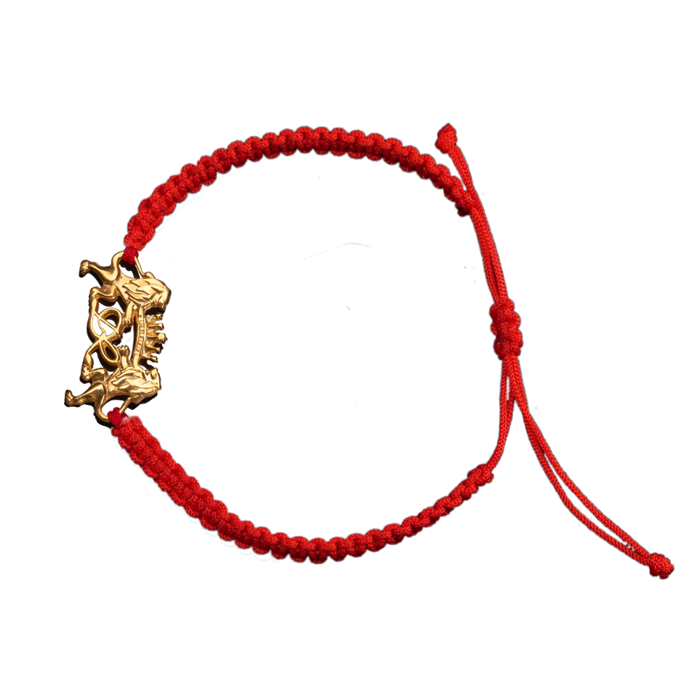 Bracelet "Jerusalem Lions" with silver in gilding