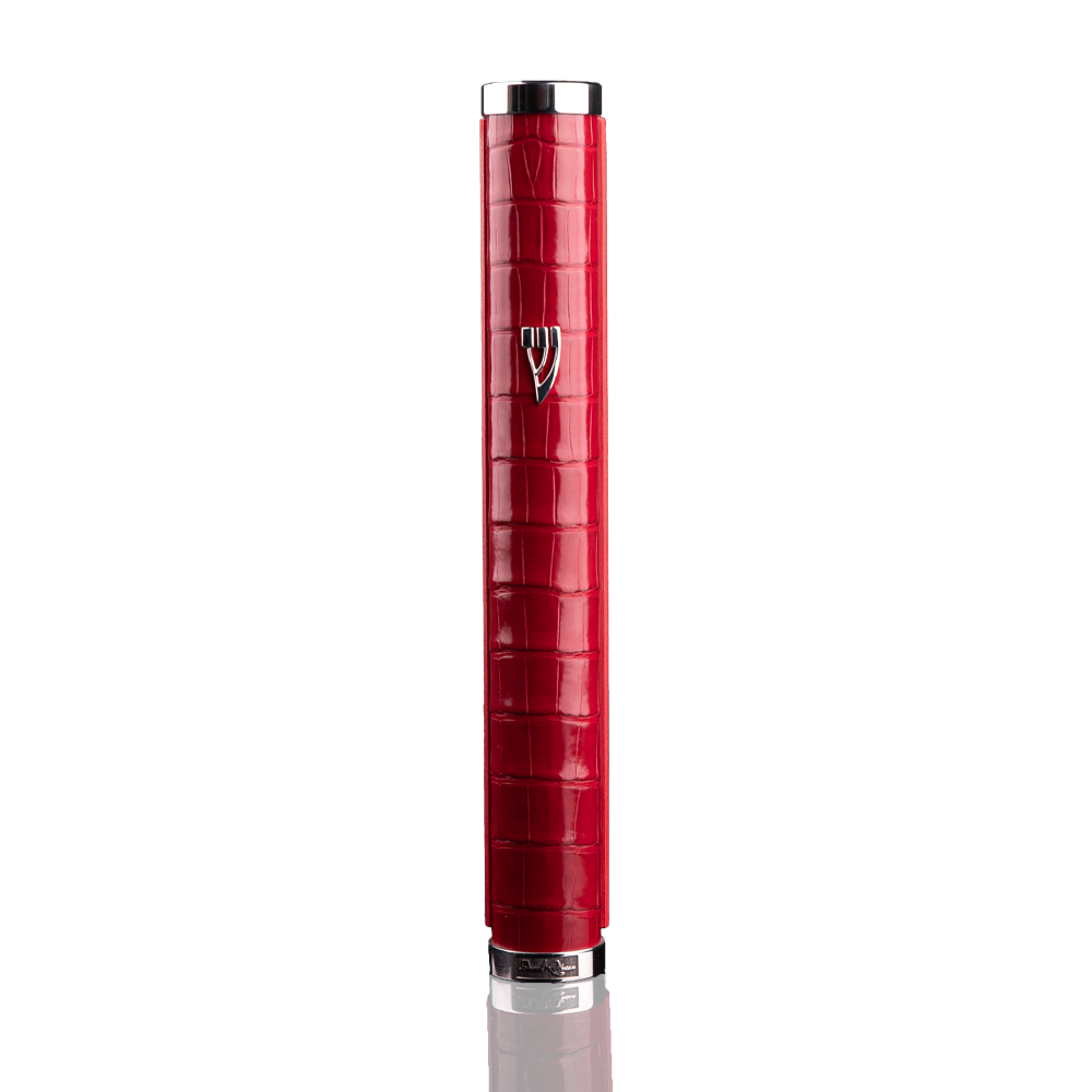 Case for mezuzah "770" made of crocodile