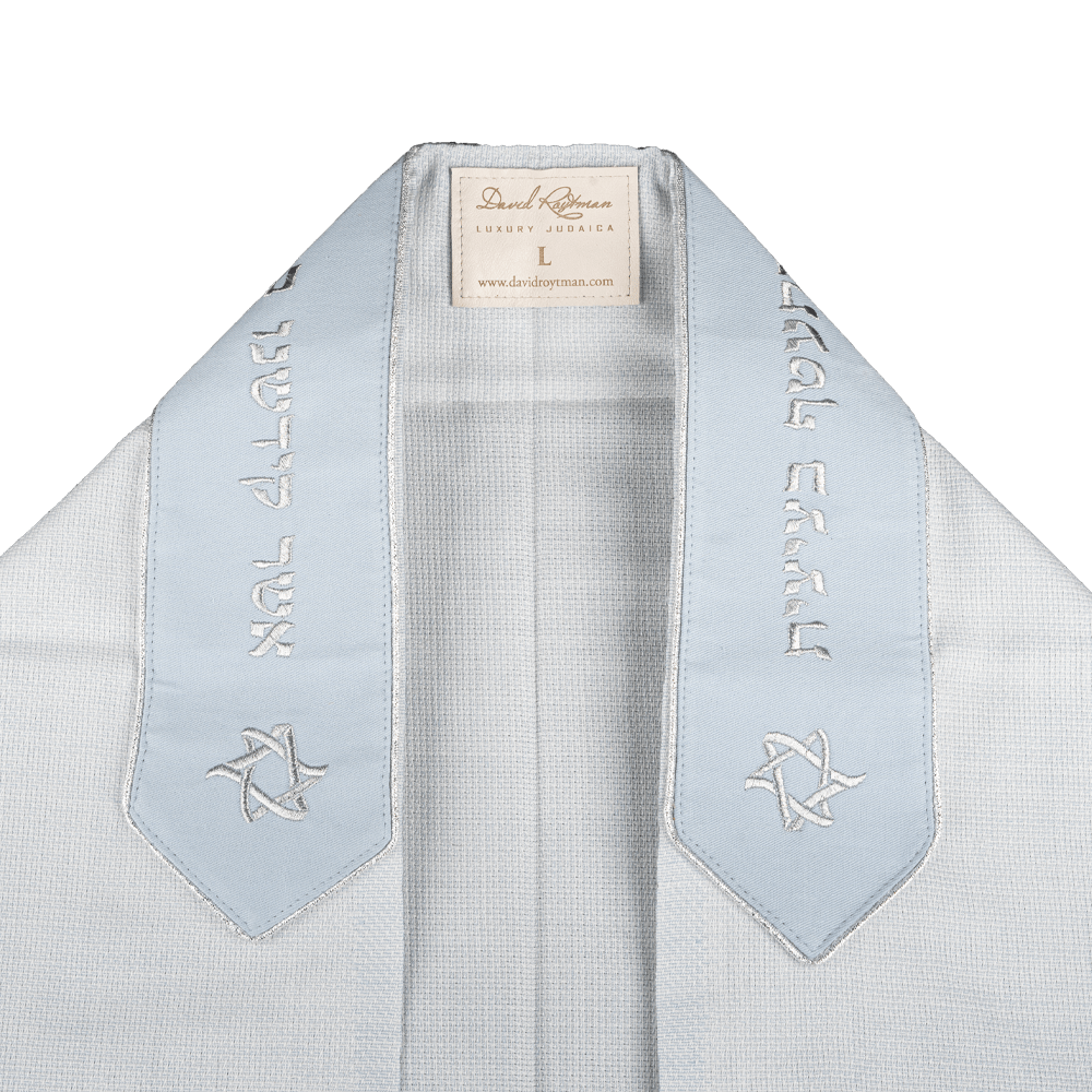 Tallit "Star of David" made of wool with denim