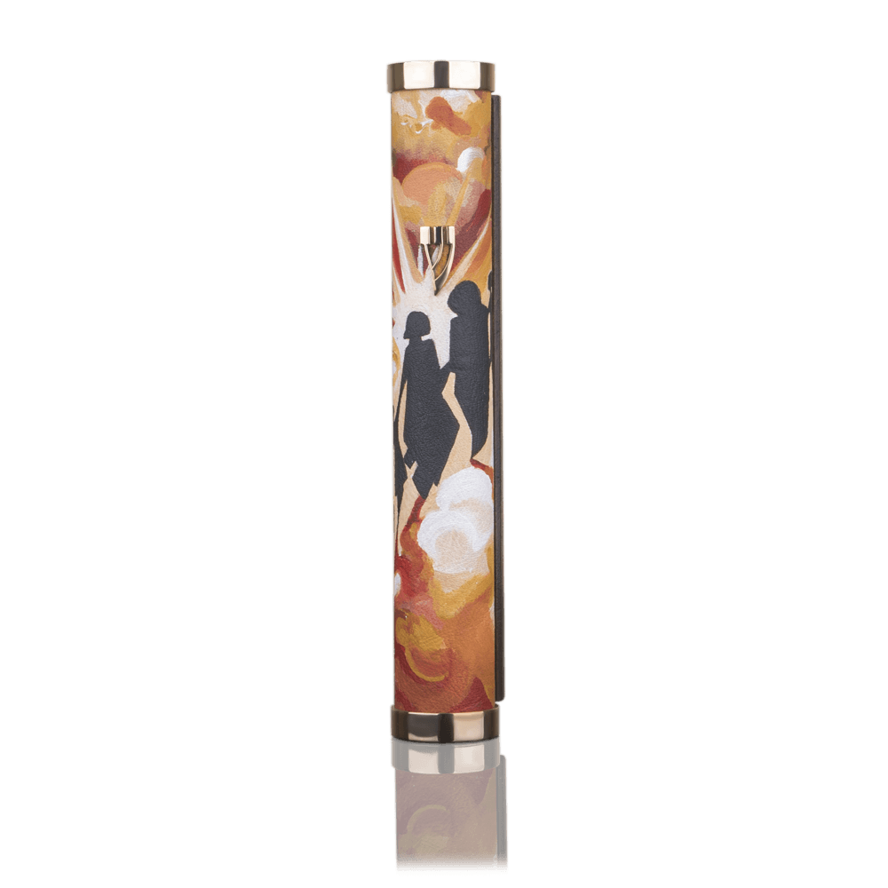 Case for mezuzah "Jerusalem" with art "Rebekah"