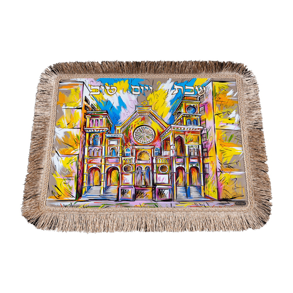 Challah cover with art "Synagogue New York"
