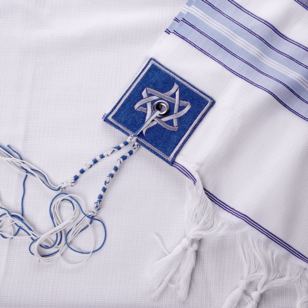 Tallit "Classic" made of wool with denim