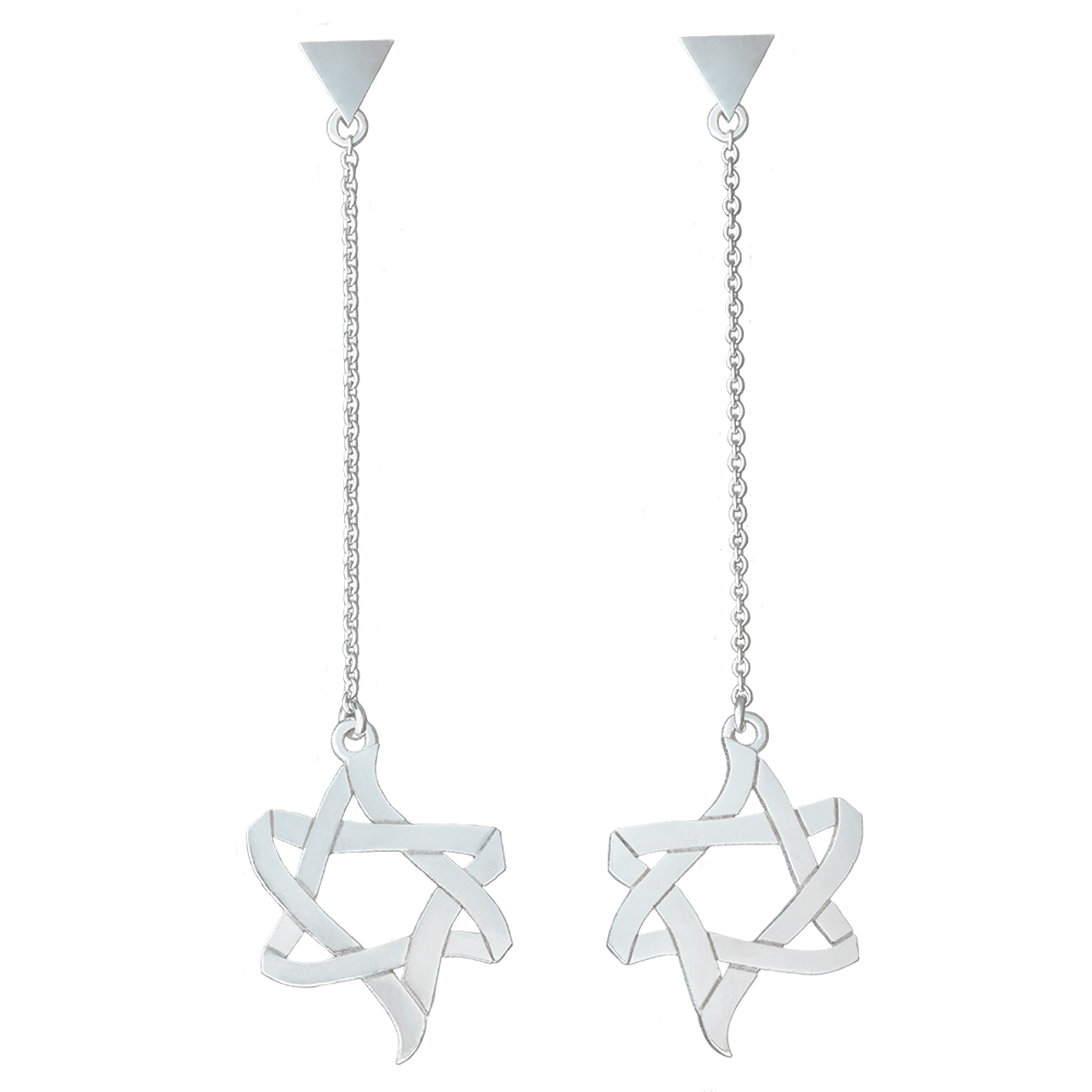 Earrings "Ice and Fire" made of white gold
