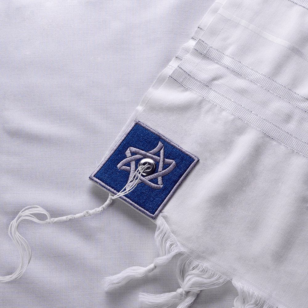 Tallit "Gilboa" made of wool with denim
