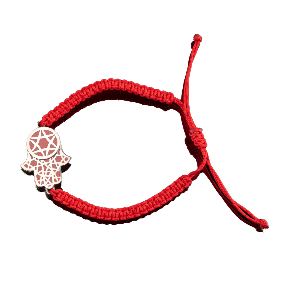 Bracelet "Hamsa with ornament and Stars of David" with silver and enamel