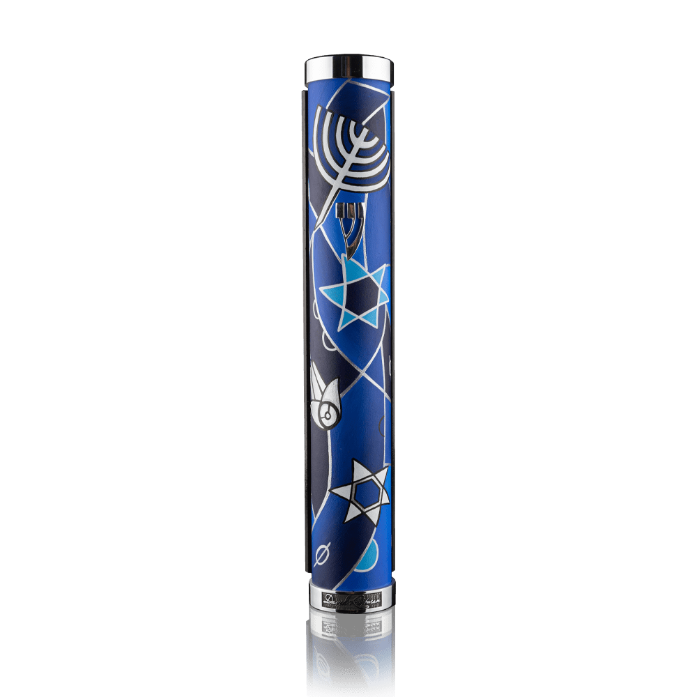 Case for mezuzah "Jerusalem" with art "Abstraction"