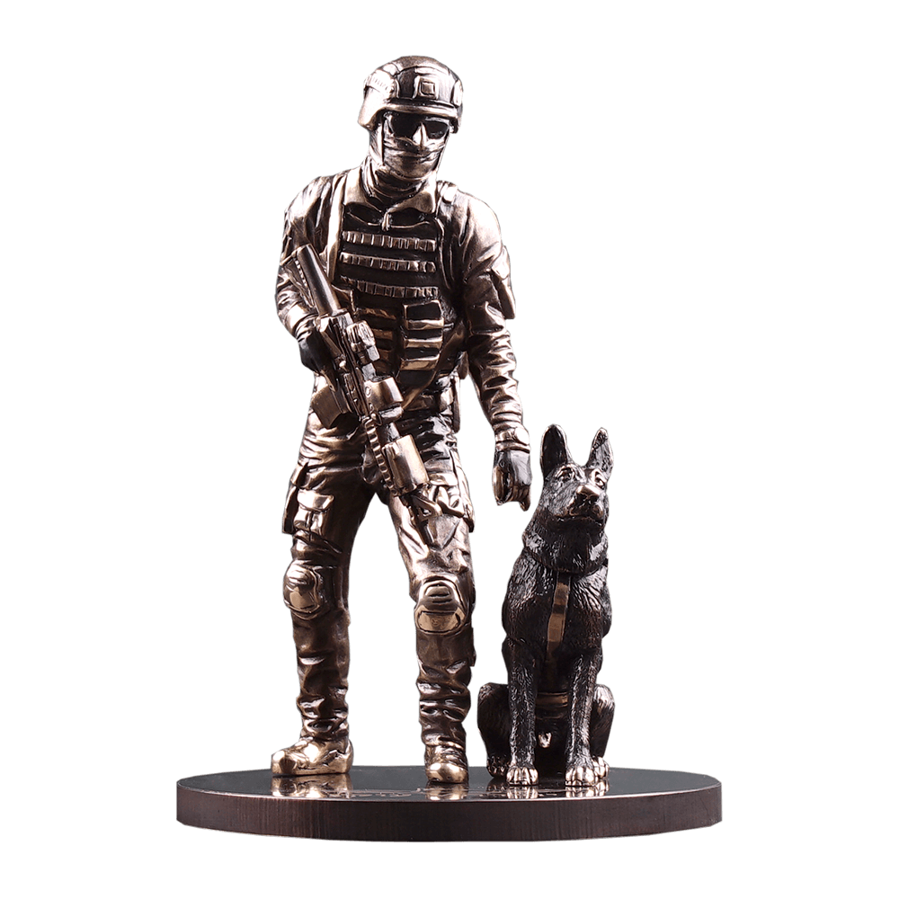 Bronze figurine "IDF Forces of the Special Canine Training Unit "Okets"