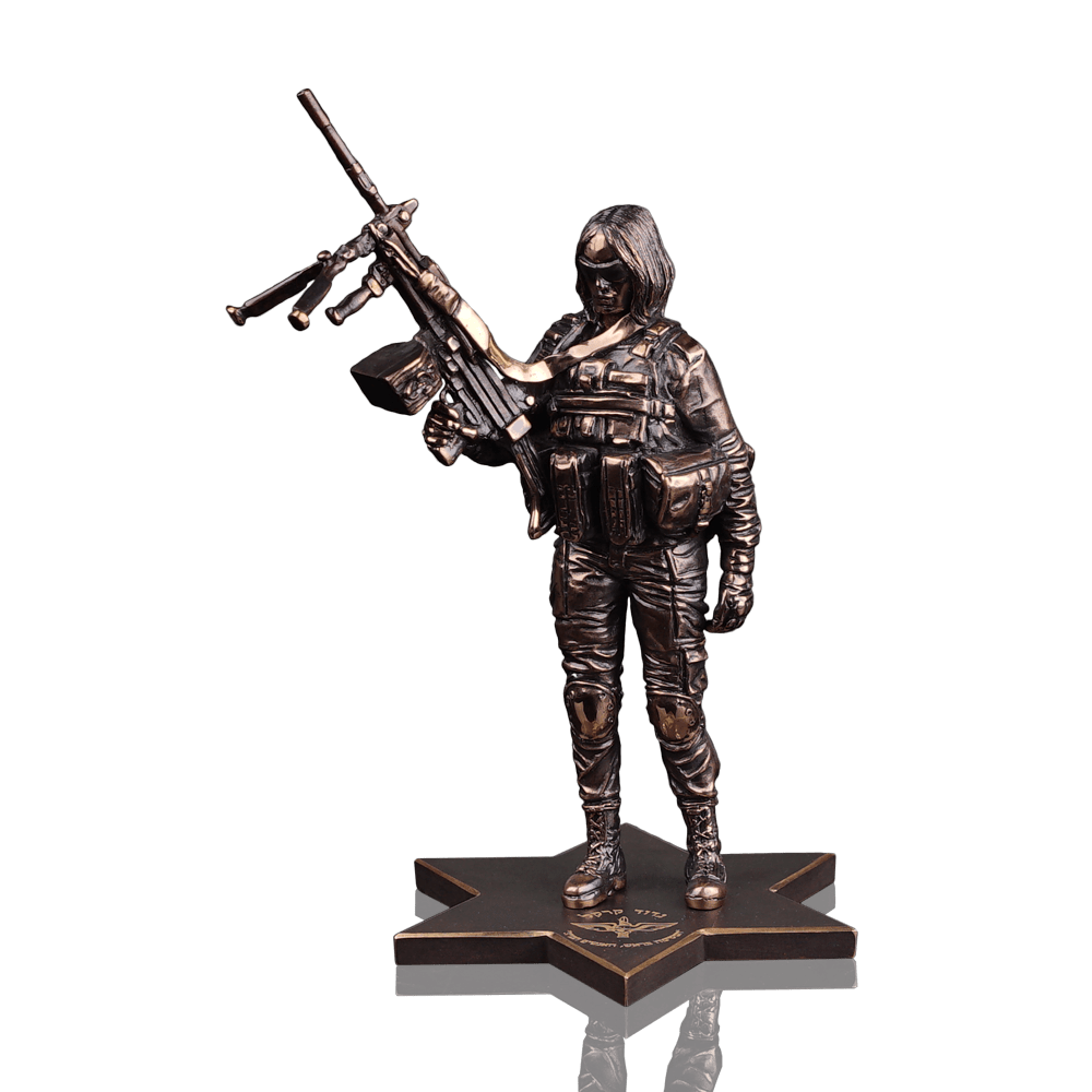 Bronze figurine "Female machine gunner. Battalion "Caracal""