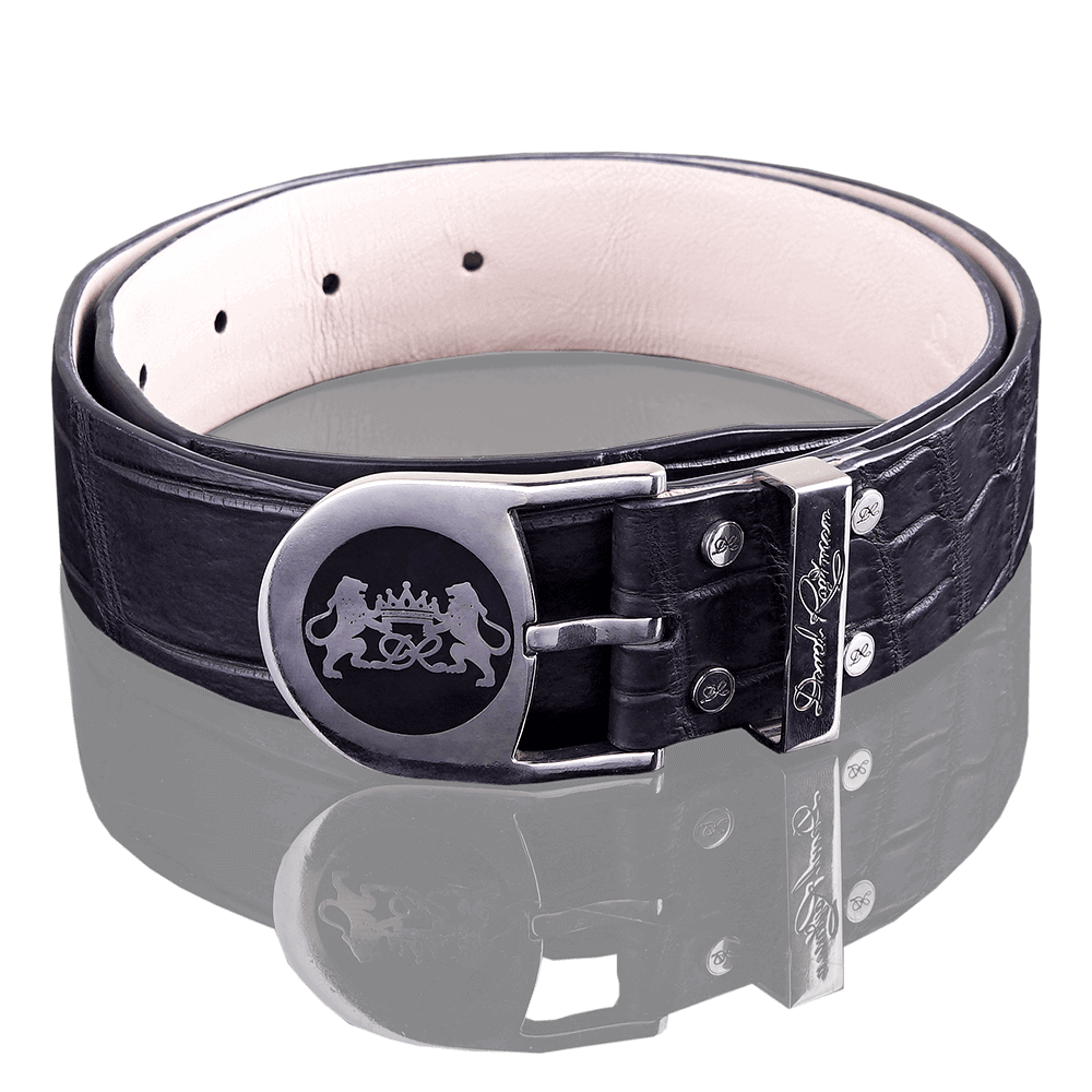 Belt made of black crocodile leather
