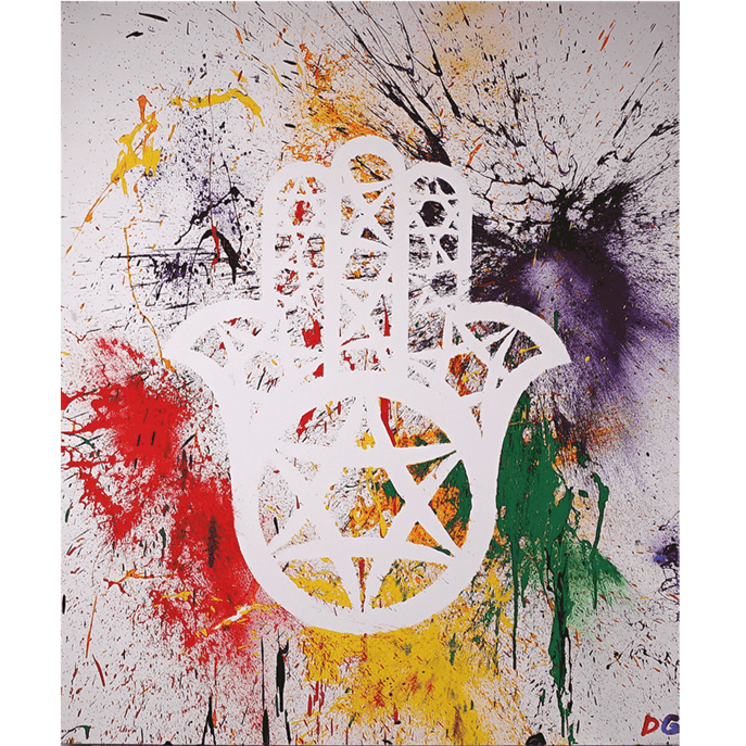 "Symbol of peace" acrylic on white canvas