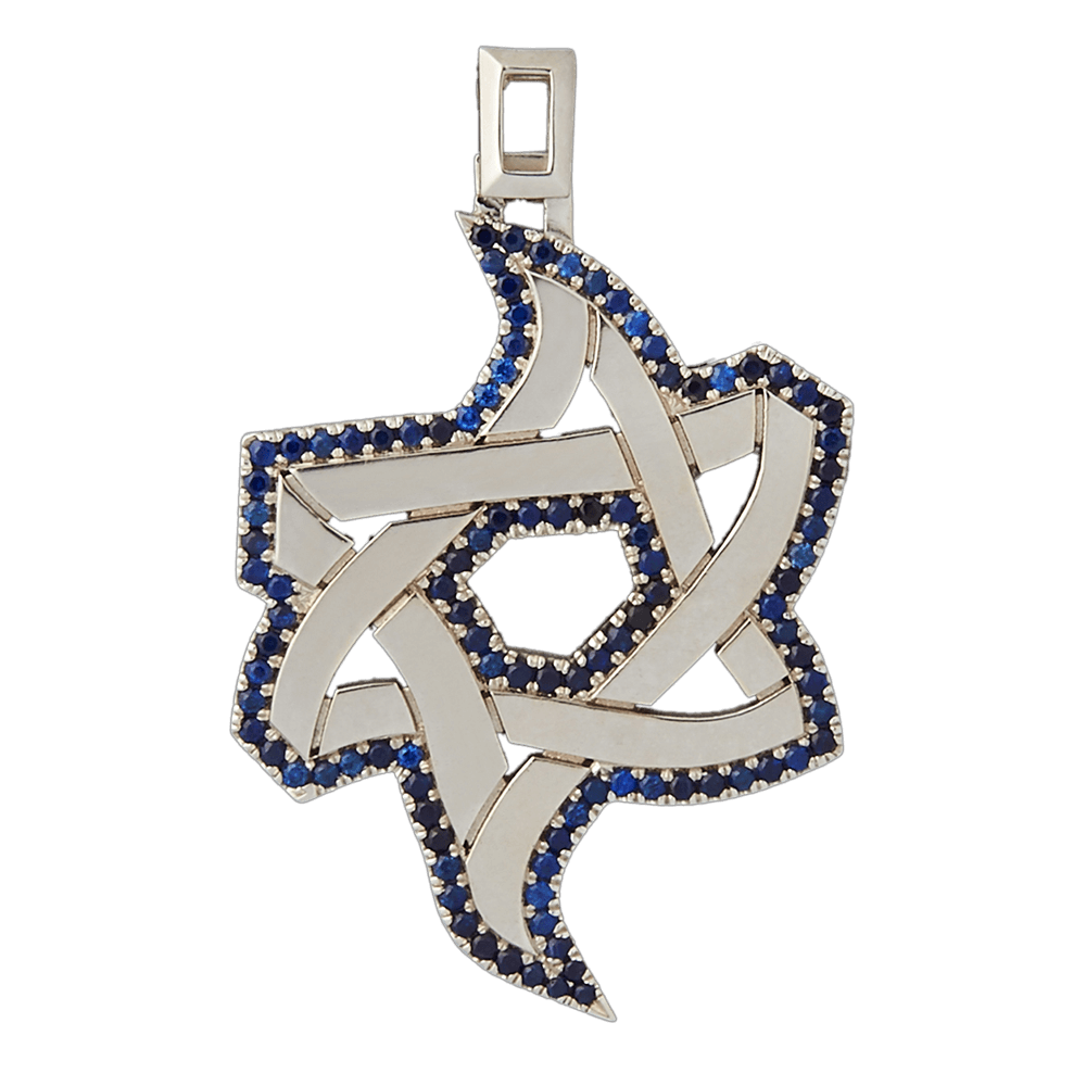 Pendant "Ice and Fire" made of white gold with sapphires, Valentin Yudashkin by David Roytman