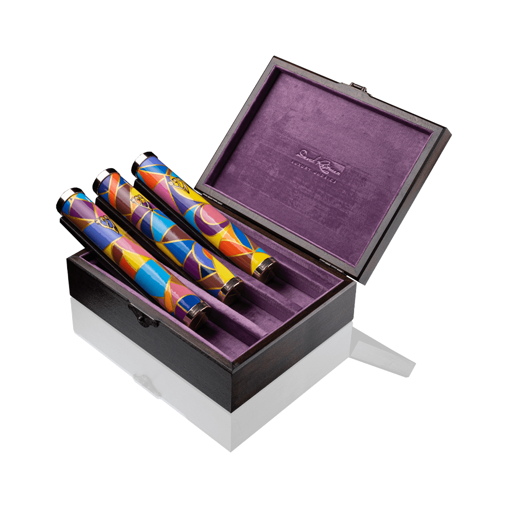 Set of сase for Mezuzah "Jerusalem" with art "Abstraction"
