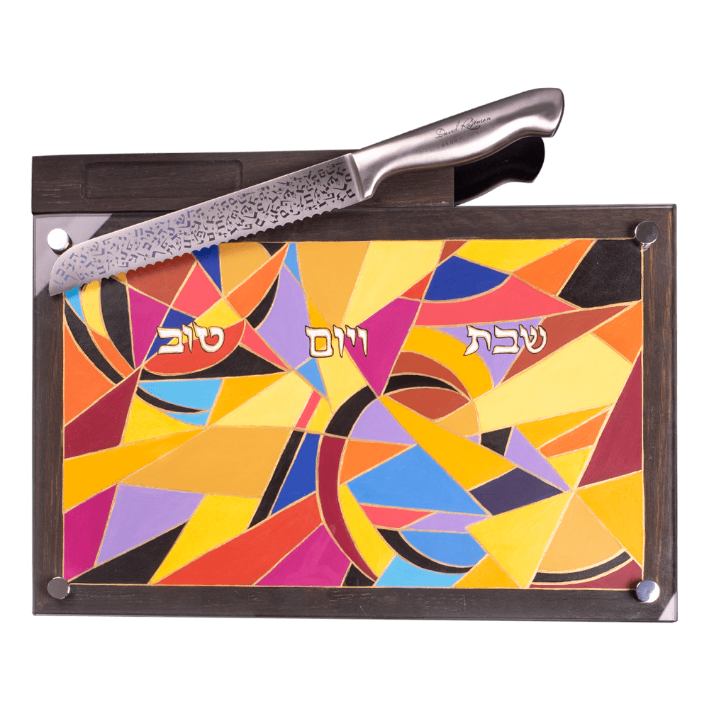 Set of stand and knife for challah "Abstraction"