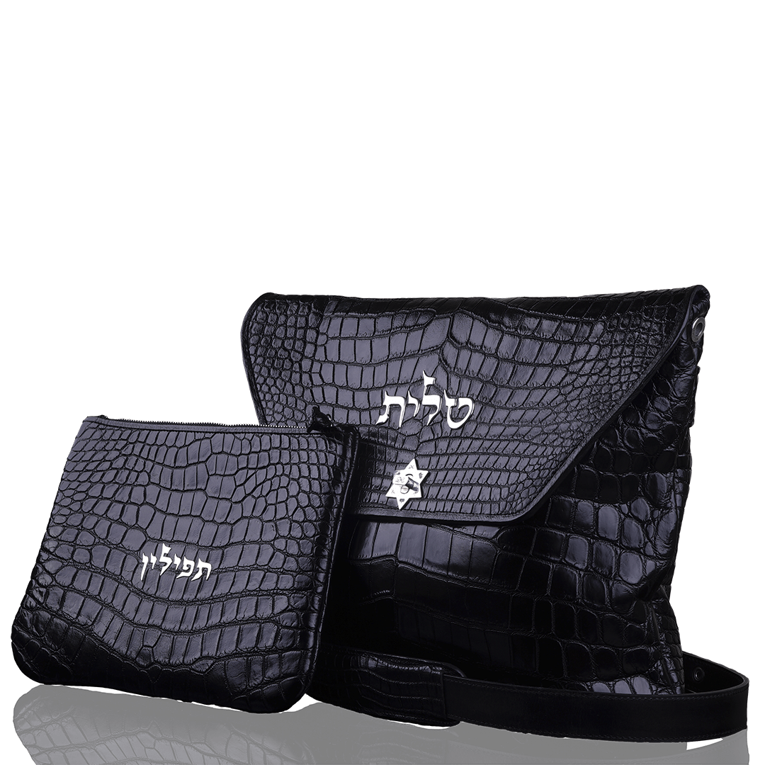 Set "Tzfat" for Tallit and Tefillin made of crocodile