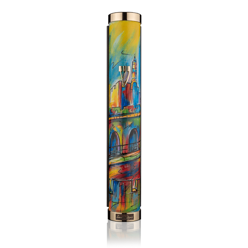 Сase for mezuzah "Jerusalem" with art "Tower of David"