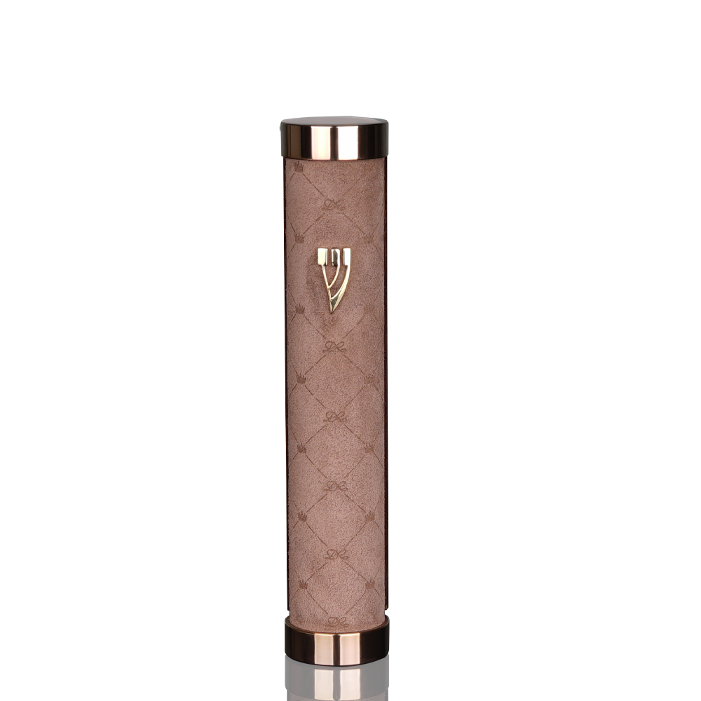Case for mezuzah "Tzfat" made of suede